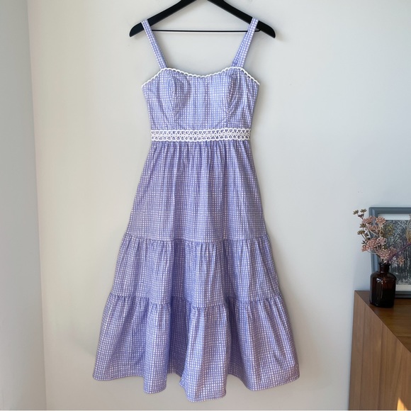 Lilly Pulitzer Olivet Stretch Midi Dress in Light Lilac Verbena Gingham - Picture 11 of 16